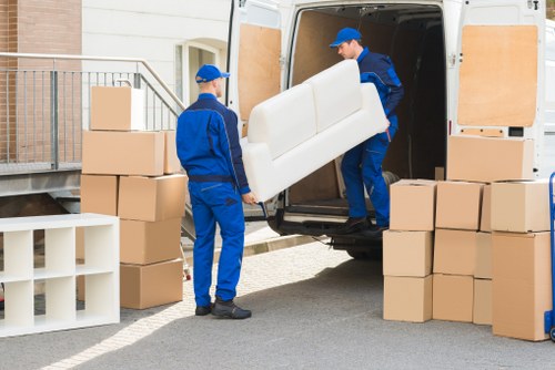 Boxes and furniture prepared for a Bayswater removal service
