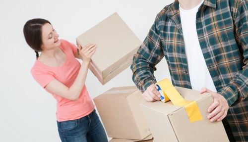 Office furniture and equipment prepared for a Bayswater business move