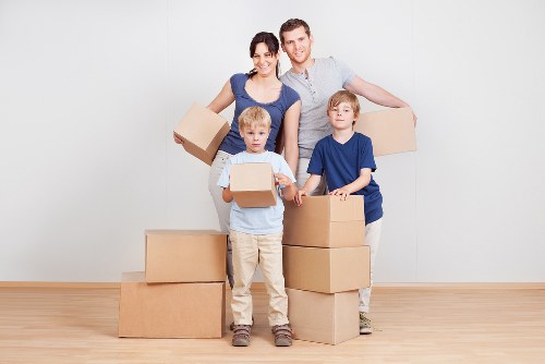 Boxes and furniture prepared for a Bayswater home removal