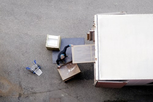 Packed boxes and furniture ready for transport in Bayswater